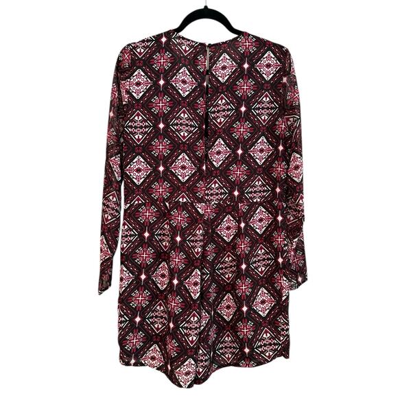 H&M Divided H&M Maroon Pattern Long Sleeve Romper Sz 12 - Picture 7 of 8